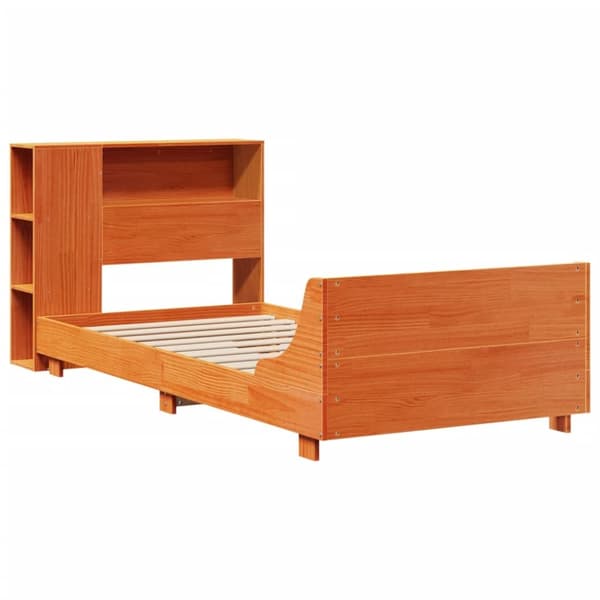 sengeramme uden madras 100x200 cm massivt fyrretræ gyldenbrun