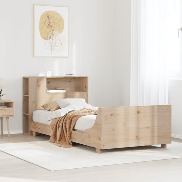 sengeramme uden madras 100x200 cm massivt fyrretræ