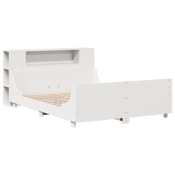 sengeramme uden madras 140x190 cm massivt fyrretræ hvid