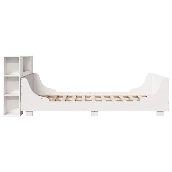 sengeramme uden madras 140x190 cm massivt fyrretræ hvid