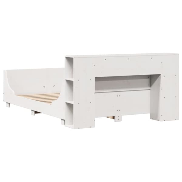 sengeramme uden madras 140x190 cm massivt fyrretræ hvid