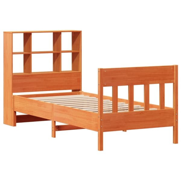 sengeramme uden madras 90x190 cm massivt fyrretræ gyldenbrun