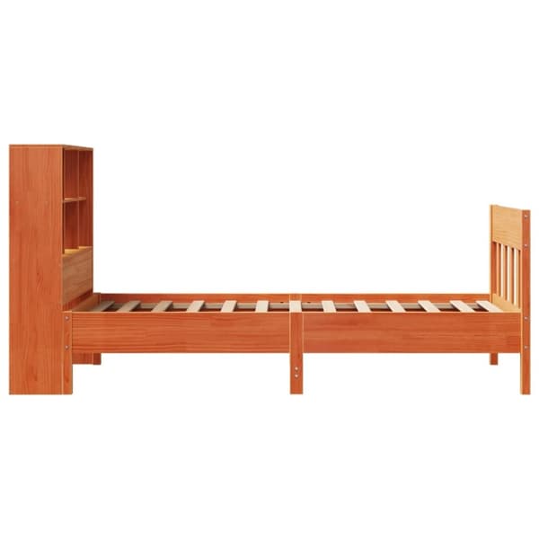 sengeramme uden madras 90x190 cm massivt fyrretræ gyldenbrun