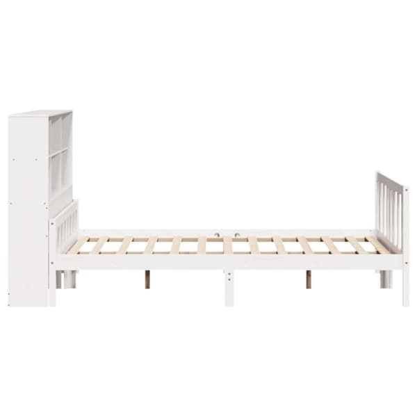 seng med reol uden madras 160x200 cm massivt fyrretræ hvid