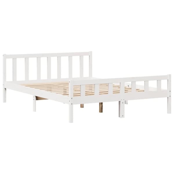 seng med reol uden madras 160x200 cm massivt fyrretræ hvid