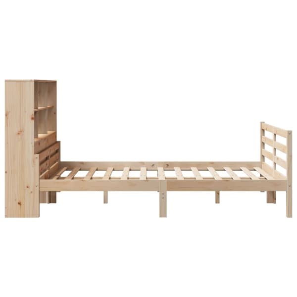 seng med reol uden madras 140x200 cm massivt fyrretræ