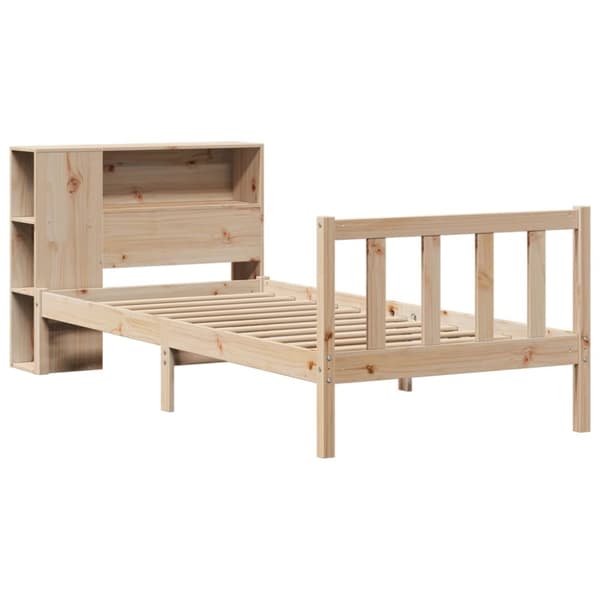 seng med reol uden madras 75x190 cm massivt fyrretræ