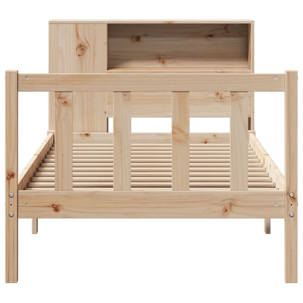 seng med reol uden madras 75x190 cm massivt fyrretræ