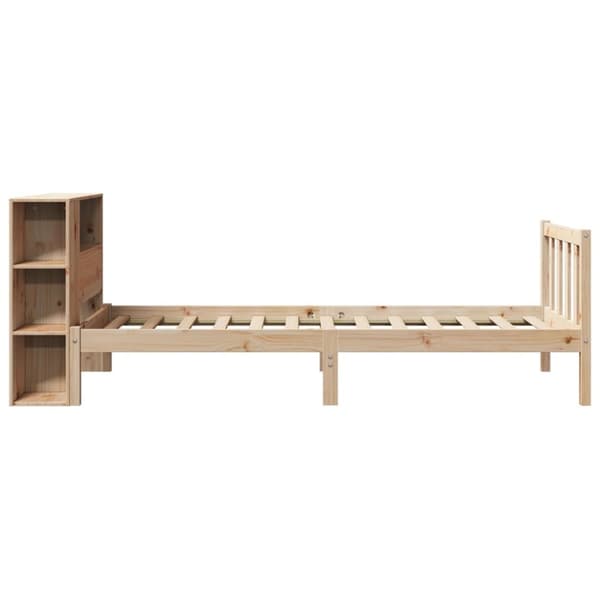seng med reol uden madras 75x190 cm massivt fyrretræ