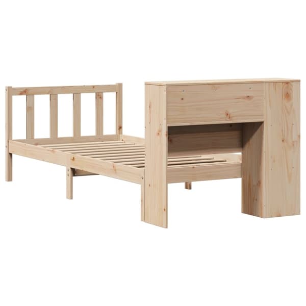 seng med reol uden madras 75x190 cm massivt fyrretræ