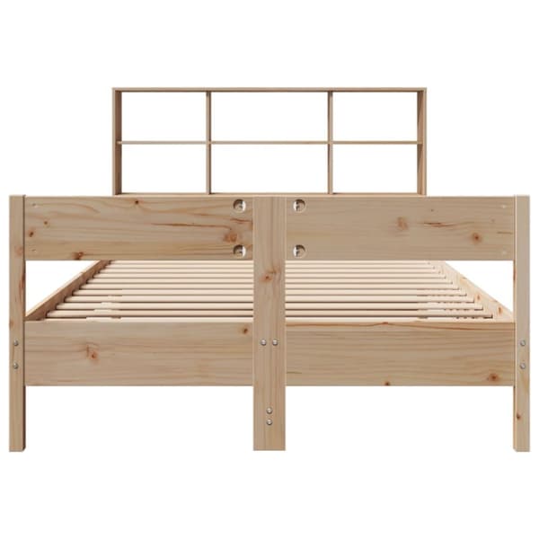 seng med reol uden madras 120x190 cm massivt fyrretræ