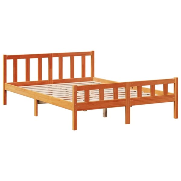 seng med reol uden madras 160x200cm massivt fyrretræ gyldenbrun