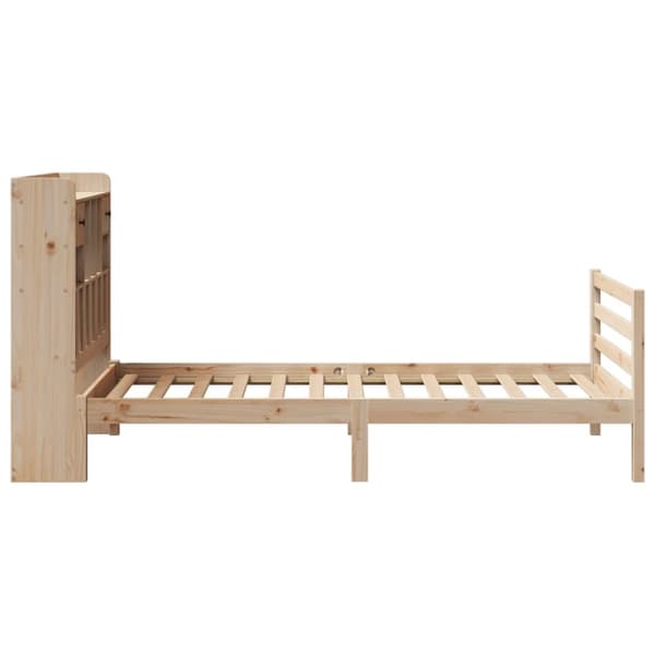 Sänky kirjahyllyllä ilman patjaa 90x190 cm täysi mänty