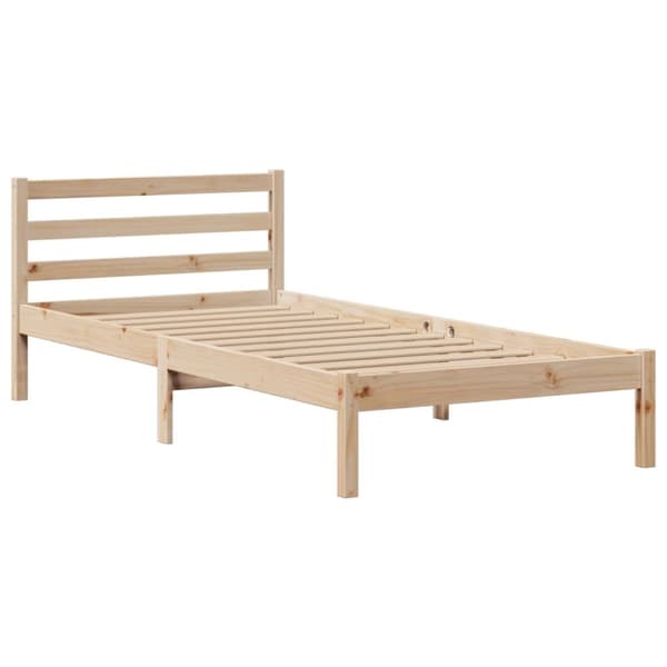 Sänky kirjahyllyllä ilman patjaa 90x190 cm täysi mänty