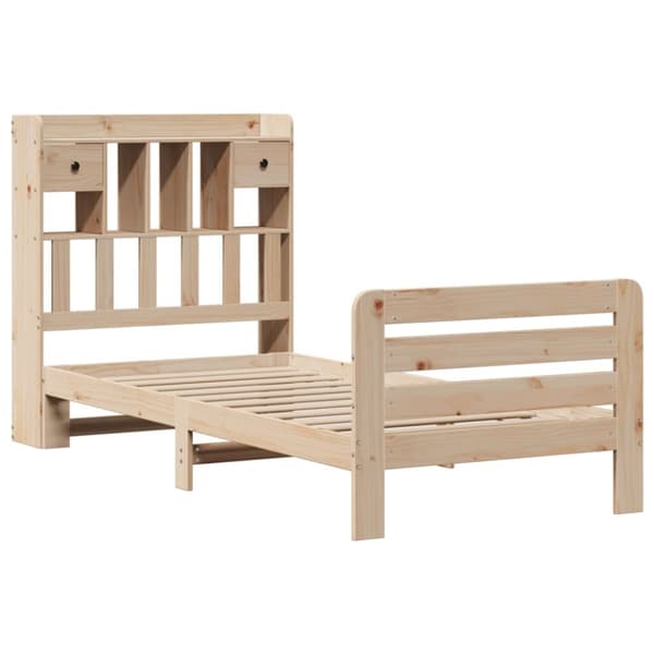seng med reol uden madras 75x190 cm massivt fyrretræ