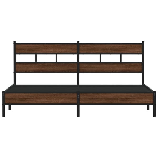 sengeramme uden madras 193x203 cm metal brun egetræsfarve