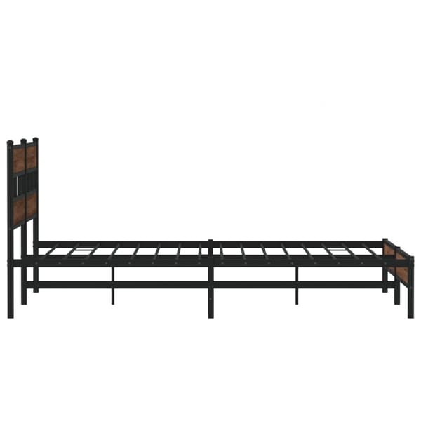 sengeramme uden madras 193x203 cm metal brun egetræsfarve