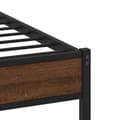 Miniatyrbillede 7 af 9: sengeramme uden madras 193x203 cm metal brun egetræsfarve