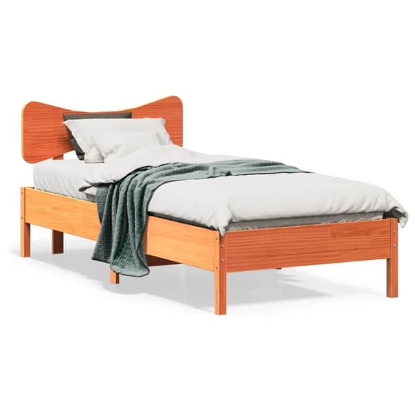 sengeramme uden madras 100x200 cm massivt fyrretræ gyldenbrun