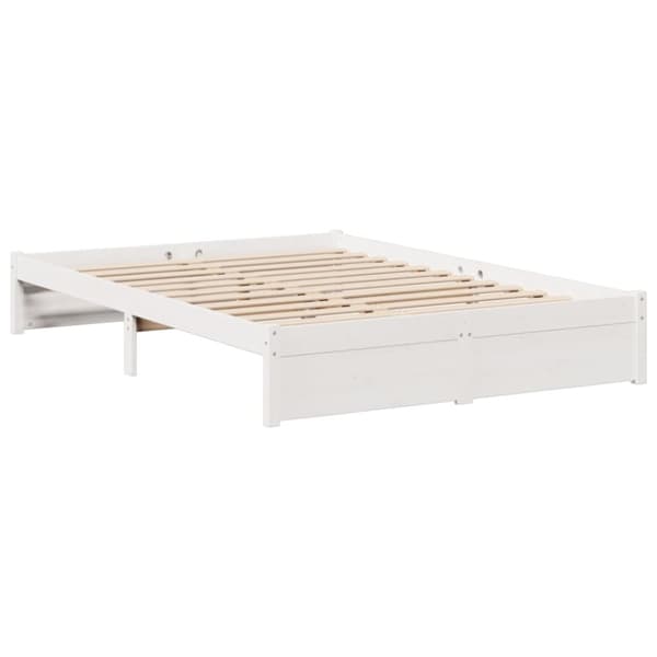 seng med reol uden madras 150x200 cm massivt fyrretræ hvid