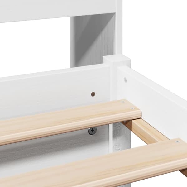 seng med reol uden madras 150x200 cm massivt fyrretræ hvid