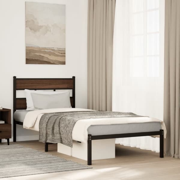 sengeramme m. sengegavl 100x190 cm uden madras brunt eg