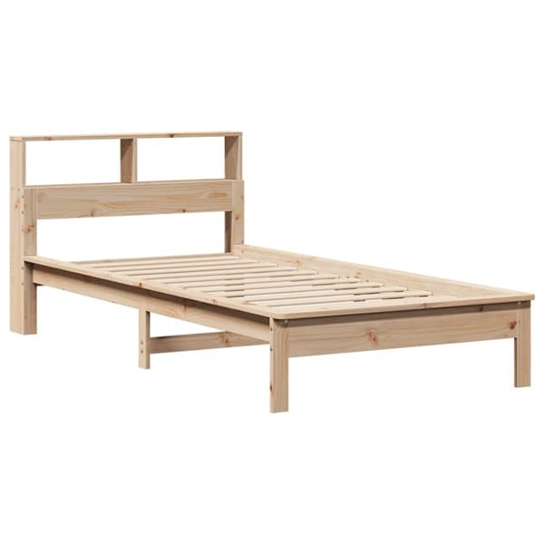 Sänky kirjahyllyllä ilman patjaa 90x190 cm täysi mänty