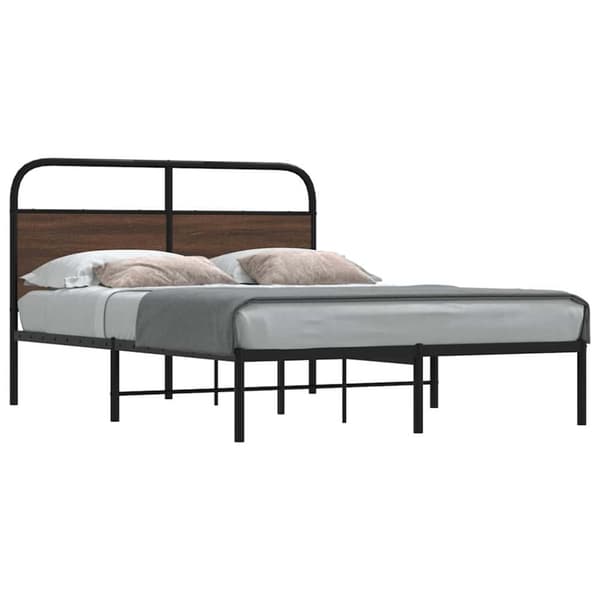 sengeramme 135x190 cm uden madras konstrueret træ brunt eg