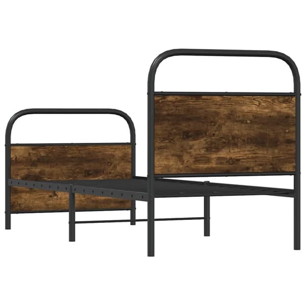 sengeramme 75x190 cm uden madras konstrueret træ røget eg