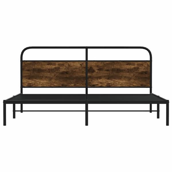 sengeramme uden madras 183x213 cm metal røget egetræsfarve