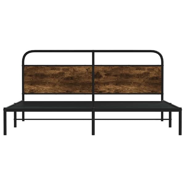 sengeramme uden madras 200x200 cm metal røget egetræsfarve