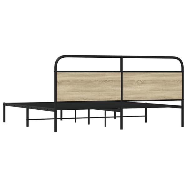 Sängram utan madrass metall sonoma-ek 200x200 cm