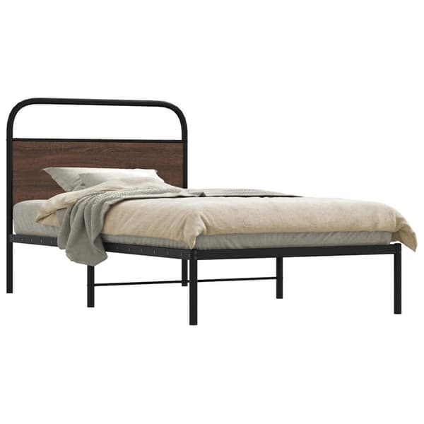 sengeramme 90x200 cm uden madras konstrueret træ brunt eg