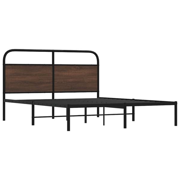 sengeramme 150x200 cm uden madras konstrueret træ brunt eg