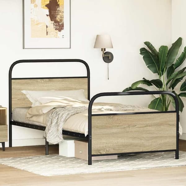 Sänky ilman patjaa 107x203 cm Sonoma Oak