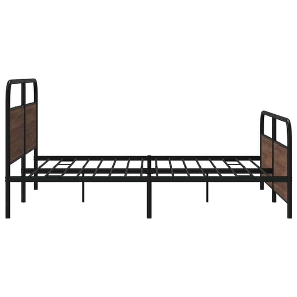 sengeramme uden madras 193x203 cm metal brun egetræsfarve