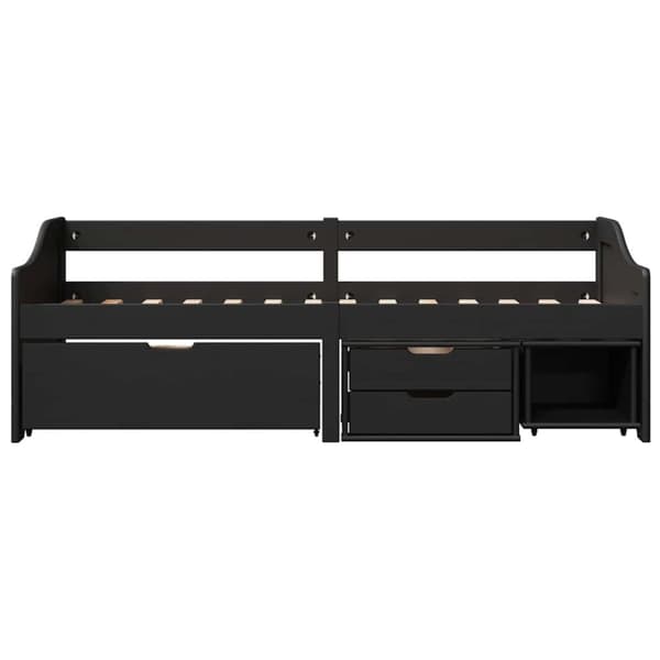 Dagbädd med 3 lådor utan madrass IRUN svart 90x200 cm