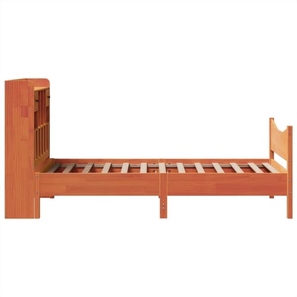 sengeramme uden madras 75x190 cm massivt fyrretræ gyldenbrun
