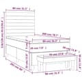 Miniatyrbillede 8 af 8: kontinentalseng med madras 80x200 cm stof gråbrun