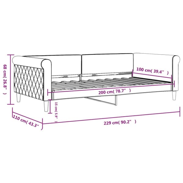 Dagbädd blå 100x200 cm sammet