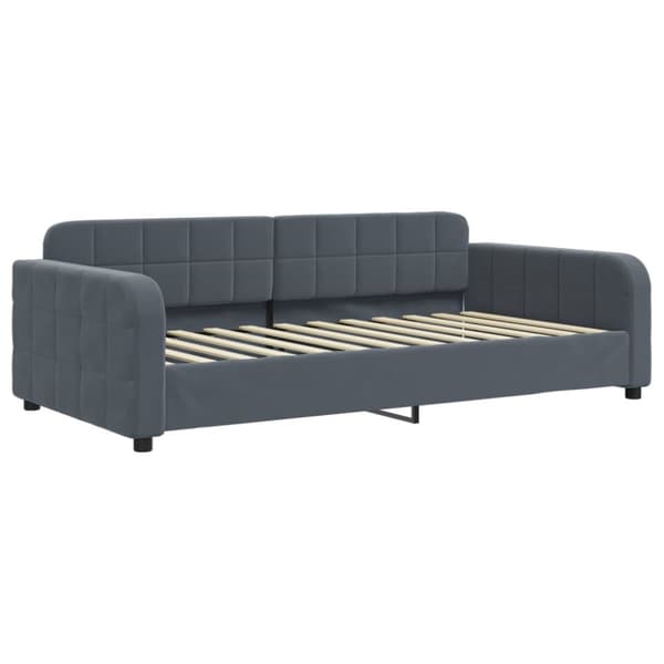 Dagbädd utdragbar mörkgrå 90x200 cm sammet