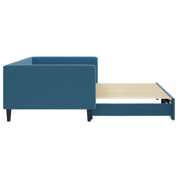 daybed med udtræk 100x200 cm velour blå