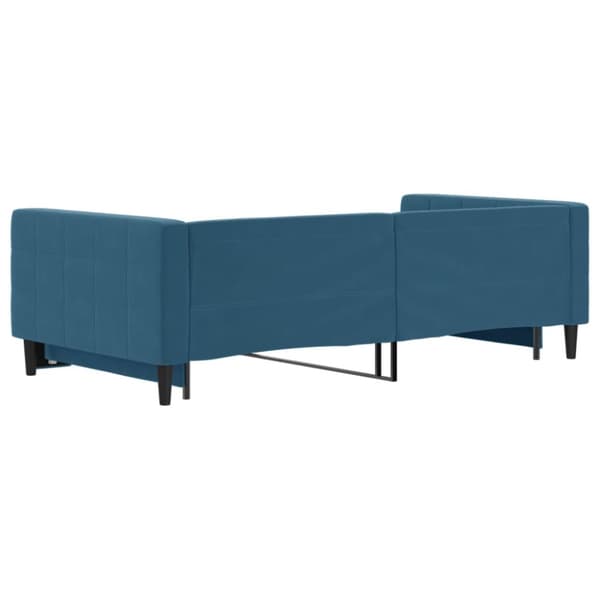 daybed med udtræk 100x200 cm velour blå