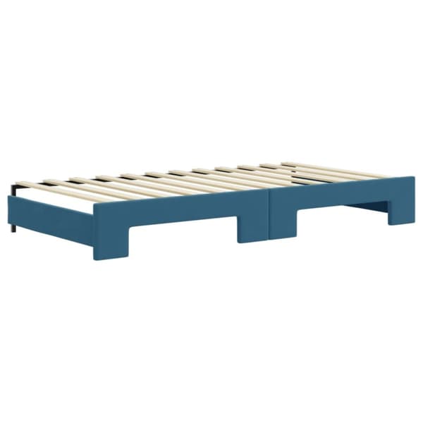 daybed med udtræk 100x200 cm velour blå