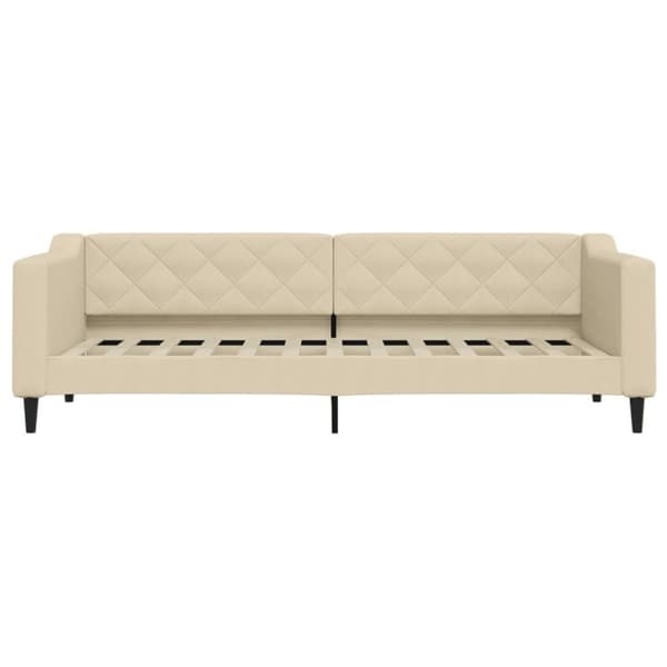 daybed med udtræk 80x200 cm stof cremefarvet
