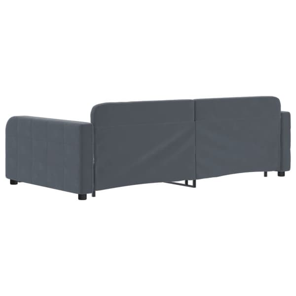 Dagbädd utdragbar med lådor mörkgrå 100x200 cm sammet