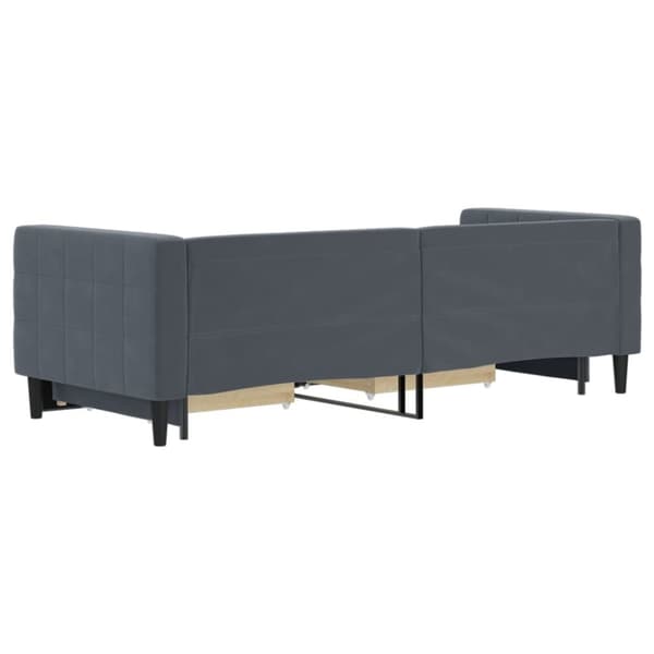 Dagbädd utdragbar med lådor mörkgrå 80x200 cm sammet