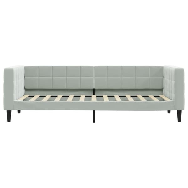 Dagbädd med madrass ljusgrå 80x200 cm sammet