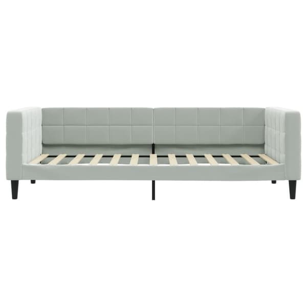 Dagbädd med madrass ljusgrå 100x200 cm sammet