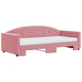 Miniatyrbillede 3 af 10: daybed med udtræk og madras 90x200 cm velour lyserød